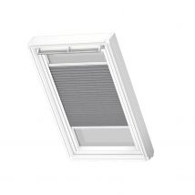 Velux Manueel Lichtdoorlatend Plisségordijn White Line Fhl Ck02 1282swl Donkergrijs