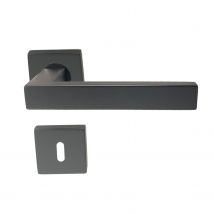 Avenue Deurkruk Op Rozet Espirando - Rvs - Zwart - Sleutelgat - Vierkant Rozet - 19,5 Mm