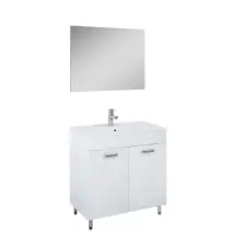 Ava Badmeubelset 80cm 2 Deuren Wit En Chroom