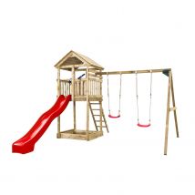 Swingking Speeltoestel Met Glijbaan Daan Rood 300cm