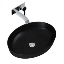 Royo Waskom Badkamer Rika - Keramiek - Mat - Zwart Mat - 52cm
