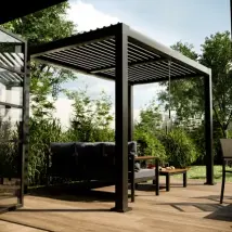 Naterial Vrijstaande Pergola Met Lamellen Clima - Antraciet - 313x198cm