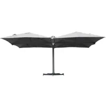 Naterial Zweefparasol Sombra - 620x620cm - Grijs - 360° Draaibaar 290g/m² Aluminium Mast 4 Doek