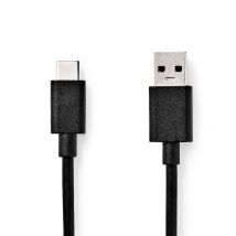 Nedis Usb-kabel Fresh Green Charge Usb 3.2 Gen 1 - Usb-a Male 1m Zwart
