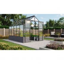 Vitavia Tuinkas Cassandra 8300 + Basis Antraciet - Veiligheidsglas 3mm - Zwart - 257x323x249cm