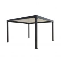 Green Outside Pergola Actual 4x4m - Bioklimatisch - Gemotoriseerd - Vrijstaand - Aluminium - Zwart - 16 M²
