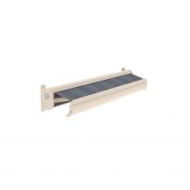 Optima Knikarmscherm Ts - Aluminium - Ral9001 Blauw Doek D390 - Handbediend - 350x28x16.6cm
