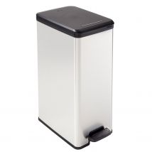 Curver Pedaalemmer Decobin Slimbin Rechthoekig 40l Zilver Metallic / Zwart
