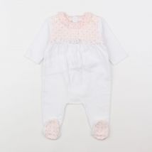 Pyjama coton blanc, rose - Carrément Beau - Blanc - fille & 3 mois - Seconde main