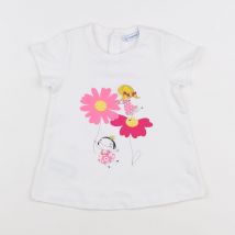 Tee-shirt blanc, rose - Mayoral - Blanc - fille & 12 mois - Seconde main
