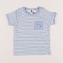 Tee-shirt blanc, bleu - Bouchara - Blanc - garçon & 6 mois - Seconde main
