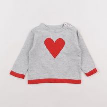 Pull gris, rouge - Seraphine - Gris - fille & 0/6 mois - Seconde main