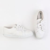 Tennis à scratch/ lacets blanc, argent - Superga - Argent - fille & pointure 34 - Neuf