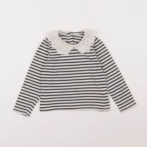 Tee-shirt bleu, blanc - Vertbaudet - Blanc - fille & 2 ans - Seconde main