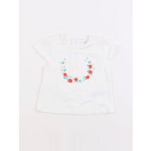 Tee-shirt blanc - Carrément Beau - Blanc - fille & 6 mois - Seconde main