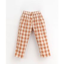 Pantalon bouton bois vichy orange - Play Up - Orange - mixte & 10 ans - Neuf