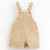 Salopette courte Denim beige - Play Up - Beige - mixte & 3 ans - Neuf