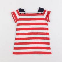 Robe blanc, rouge - Petit Bateau - Blanc - fille & 3 mois - Neuf