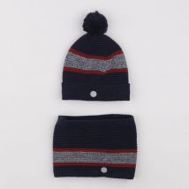 Ensemble bonnet/tour de cou bleu - Okaidi - Bleu - garçon & 3/4 ans - Seconde main