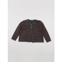 Gilet gris, rouge - Le Minor - Gris - fille & 8 ans - Seconde main