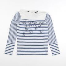 Tee-shirt blanc, bleu - IKKS - Blanc - garçon & 10 ans - Neuf