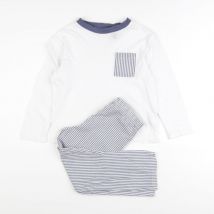 Pyjama coton bleu, blanc - Monoprix - Blanc - garçon & 5 ans - Seconde main