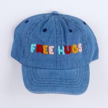 Casquette "FREE HUGS" bleu - Chamaye - Bleu - mixte & 9 mois à 2 ans" - Neuf