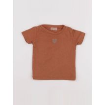 Tee-shirt marron - Heart of gold - Marron - fille & 6 mois - Seconde main
