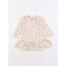 Robe beige, rouge - Petit Piao - Beige - fille & 12 mois - Neuf