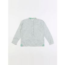 Blouse blanc, vert - Bleu Comme Gris - Blanc - fille & 7 ans - Seconde main