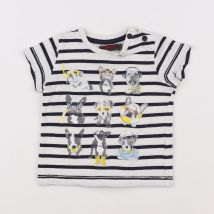 Tee-shirt blanc, noir - Catimini - Blanc - garçon & 12 mois - Seconde main