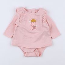Body vetement coton rose - Vertbaudet - Rose - fille & 1 mois - Seconde main