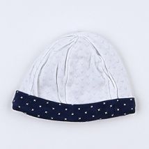 Bonnet de naissance blanc, noir - Sauthon - Blanc - garçon & 0/1 mois - Seconde main