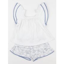 Pyjama coton bleu, blanc - Buissonnière - Blanc - fille & 2/3 ans - Seconde main