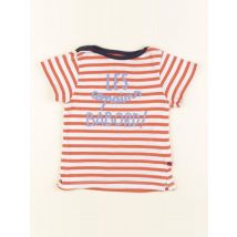 Tee-shirt blanc, marron - Cadet Rousselle - Blanc - garçon & 24 mois - Seconde main