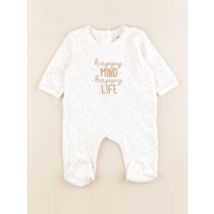 Pyjama velours blanc - Vertbaudet - Blanc - fille & 1 mois - Seconde main