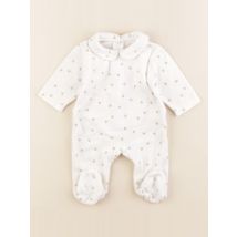 Pyjama velours blanc - Vertbaudet - Blanc - fille & 1 mois - Seconde main