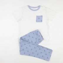 Pyjama coton bleu, blanc - Monoprix - Blanc - garçon & 12 ans - Seconde main