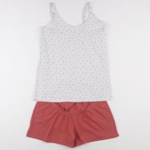 Pyjama grossesse, allaitement coton blanc, rose - Vertbaudet - Blanc - femme & 34 à 36 - Seconde main