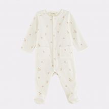 Pyjama bébé fleuri écru - Little Cigogne - Beige - fille & 6 mois - Neuf