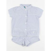 Pyjama coton blanc, bleu - Le petit caddie - Blanc - fille & 3 ans - Seconde main