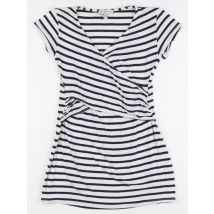Tee-shirt grossesse, allaitement blanc, noir - Envie de fraise - Blanc - femme & 38 à 40 - Seconde main