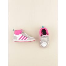 Tennis à scratch/ lacets gris, rose - Adidas - Gris - fille & pointure 25 - Seconde main