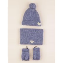 Ensemble bonnet/moufles/tour de cou bleu - Vertbaudet - Bleu - fille & 4/6 ans - Seconde main