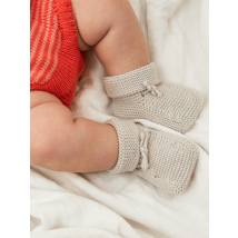 Les Chaussons 0-6 mois 100% coton bio Beige galet - Smala - Beige - mixte & 18 - Neuf