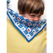 Le Foulard 100% coton bio Bleu et rouge - Smala - Bleu - mixte & 3 mois - Neuf
