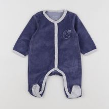 Sauthon - pyjama velours bleu, gris - 1 mois