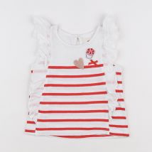 Catimini - tee-shirt blanc, rouge - 3 ans