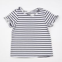 H&M - tee-shirt bleu, blanc - 18 mois