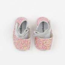 Minorquines - chaussons rose, argent, or - pointure 16